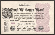 Germany - Weimar Republic 2000000 Mark 1923 Wavy Lines

P# 104d; № MM; AUNC