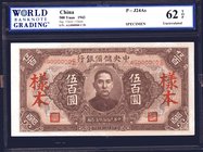 China - Japanese Puppet Bank 500 Yuan 1943 WBG MS62 Specimen

P# J24As; #AG000000 C/D; Sig. Chow / Chien