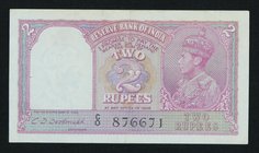 India 2 Rupees 1937

P# 17b; # CO 876671