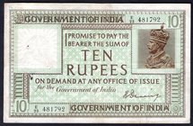 India 10 Rupees ND

P# 6; Two Spike Holes; VF-