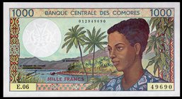 Comoros 1000 Francs 1986

P# 10; UNC
