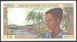 Comoros 1000 Francs 1986 RARE

P# 11; № N/04 42815; UNC; RARE!