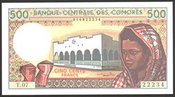 Comoros 500 Francs 1994

P# 101b; UNC