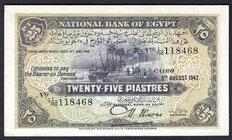 Egypt 25 Piastres 1942

P# 10c; XF