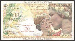 France Reunion 20 New Francs 1971 VERY RARE

P# 55b; № C.3 99918; UNC-; Large Banknote; VERY RARE!