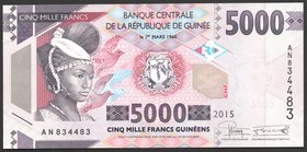 Guinea 5000 Francs 2015

P# 49; № AN 834483; UNC