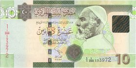 Libya 10 Dinars 2011

P# 78A; 158x79mm; UNC; Year Printed in Numbers
