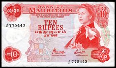 Mauritius 10 Rupees 1967 (ND)

P# 31c; VF