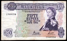 Mauritius 50 Rupees 1967 (ND)

P# 33c; F/VF