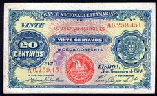 Mozambique 20 Centavos 1914

P# 54; VF