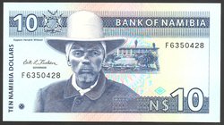 Namibia 10 Dollars 2001

P# 4; № F 6350428; UNC
