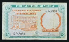 Nigeria 5 Shillings 1968

P# 10b; # B/58 747978