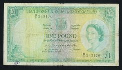 Rhodesia and Nyasaland 1 Pound 1957 Rare

P# 21a; # X/21 243176