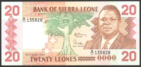 Sierra Leone 20 Leones 1988

P# 16; UNC; "Gold Mining"