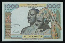 West African States 1000 Francs 1959 Rare

P# 103Aa; Y.8 50900 019750900