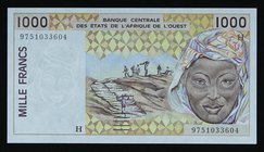 West African States 1000 Francs 1997 UNC

P# 611Hg; 9751033604