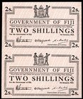 Fiji 2 Shillings 1942 Two Uncut Pieces

P# 50r; UNC