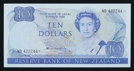 New Zealand 10 Dollars 1981 - 1985 UNC

P# 172a; # NB 4222444