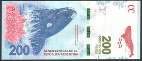 Argentina 200 Pesos 2016 Prefix A

P# 364; UNC