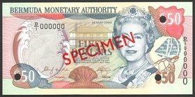 Bermuda 50 Dollars 2000 Specimen RARE

P# 54s; № D/1 000000; UNC; RARE!