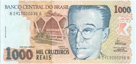 Brazil 1000 Cruzeiros Reais 1993

P# 240(a) ;140x65mm; UNC