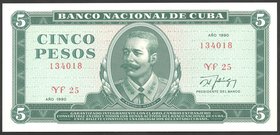 Cuba 5 Pesos 1990

№ 134018; UNC; "Antonio Maceo"