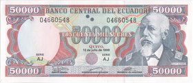 Ecuador 50000 Sucres 1999

P# 130(d); 156x67mm; UNC