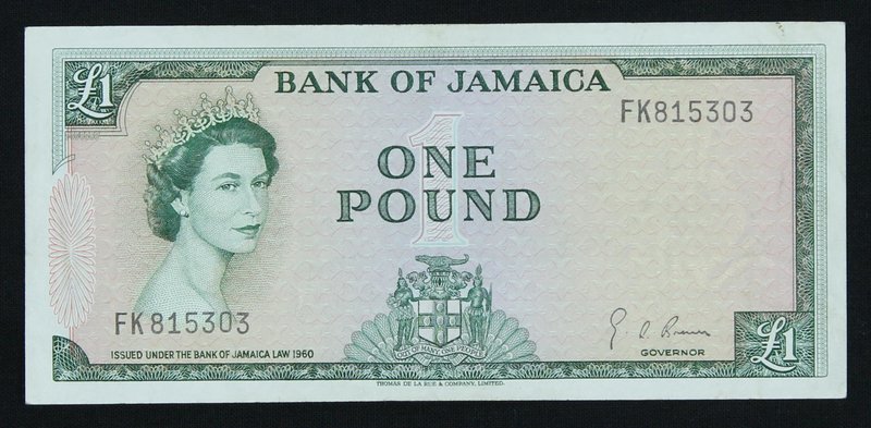 Jamaica 1 Pound 1960

P# 51Ce; # FK815303