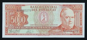 Paraguay 5000 Guaranies 1952 UNC Rare

P# 208; # A14532279