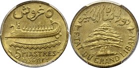 Lebanon 5 Piastres 1936 PCGS MS65

KM# 5; Bronze