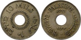 Palestine 10 Mils 1933 Rare

KM# 4; XF