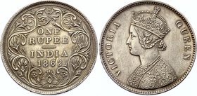 British India 1 Rupee 1862 C

KM# 473; Silver; Type A Bust, Type IIa Reverse; Victoria; AUNC