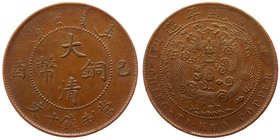 China - Chingkiang 10 Cash 1909 CD

Y# 20; Copper; Old Saturated Patina; XF/aUNC