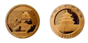 China 10 Yuan 2017

Gold (.999) 1g 10mm; Panda; Gold Bullion