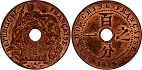 French Indochina 1 Cent 1939 A UNC

KM# 12.1; Red bronze, very beautiful lustrous unc.