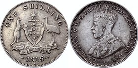 Australia 1 Shilling 1915 H Rare

KM# 26; George V. Silver, XF+. Rare coin. Mintage 500'000.