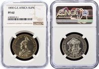 German New Guinea 1 Rupie 1890 A NGC PROOF PF62

KM# 2; J# 713; Wilhelm II. Silver, PROOF! amazing lustrous surface! Rare in this grade! NGC MS62