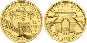 Czech Republic 2500 Korun 2008

KM# 103; Gold (.9999) – 7.78 g; UNC! Rare variety. Chain bridge in Stádlec. Mintage 3000. With Certificate and box....