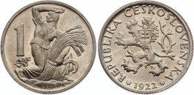 Czechoslovakia 1 Koruna 1922

KM# 4; BUNC, mint luster. Very rare in this grade.