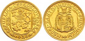 Czechoslovakia 1 Dukat 1928

KM# 8; Gold (.986) 3.49 g, UNC; Dukát 1928, Raženo 18 983 ks. Kremnica.