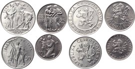 Czechoslovakia 10-25-50-100 Korun 1957 Full Set

Silver