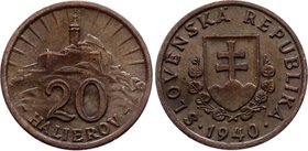 Slovakia 20 Halierov 1940

KM# 4; AUNC