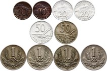 Slovakia Lot of 10 Coins

10 20 50 Halierov 1 Koruna 1939-1945; Better Pieces & Conditions Included