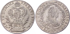 Austria 20 Kreuzer 1765 B L-SK-PD

KM# 2030; Silver; Posthumous issue, 1776