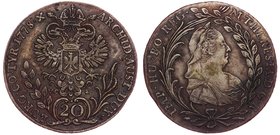 Austria 20 Kreuzer 1778 VC-S

KM# 1856; Silver 6.66g 23 mm; Mint Hall; Old Dark Patina; XF/XF+