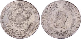 Austria 20 Kreuzer 1807 D - Salzburg

KM# 2141; Silver; Franz I