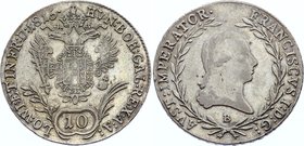 Austria 10 Kreuzer 1815 B - Kremnitz

KM# 2132; Silver; Franz II;