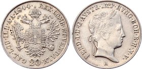 Austria 20 Kreuzer 1844 A - Wien

KM# 2208; Silver; Ferdinand I