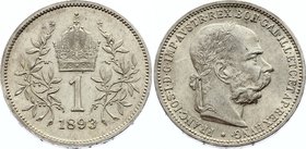 Austria 1 Corona 1893

KM# 2804; Silver; Franz Joseph I; UNC with Prooflike obverse