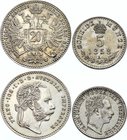 Austria Lot of 2 Coins

5 Kreuzer 1858 A & 20 Kreuzer 1869; Silver